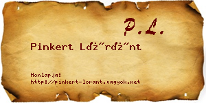 Pinkert Lóránt névjegykártya